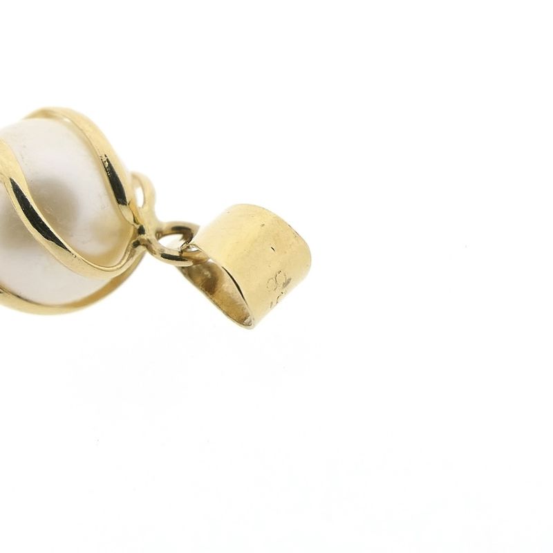 Image 5 of Gold solitaire pendant with pearl | Vintage