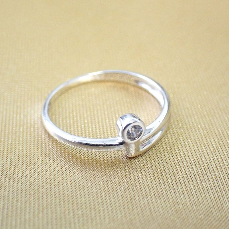 Image 2 of Silver ring with zirconia