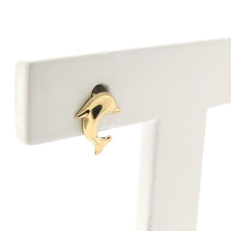 Image 5 of Golden dolphin stud earrings
