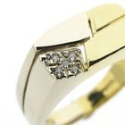 Image 3 of 18-karat two-tone gold men's ring with a 0.05-ct diamond.