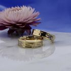 Image 2 of Gold Hoops with Meander Pattern