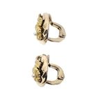 Image 8 of Two-tone gold-plated clip-on earrings with pearl