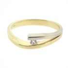 Image 6 of Two-tone gold subtle ring with diamond; 0.04 ct.