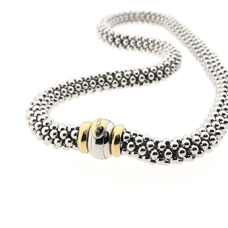 Image 5 of Fope bicolor gold mesh link necklace