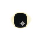 Image 3 of Gold men's signet ring with onyx and zirconia