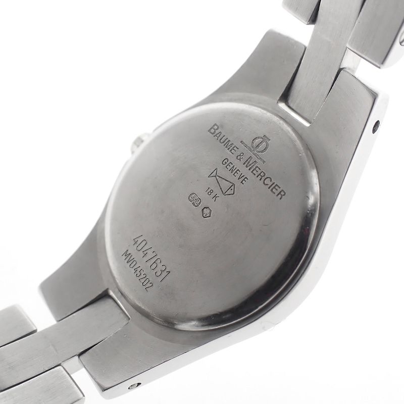 Image 7 of Baume Mercier Linea; 18k gold women's watch with diamonds and mother-of-pearl dial