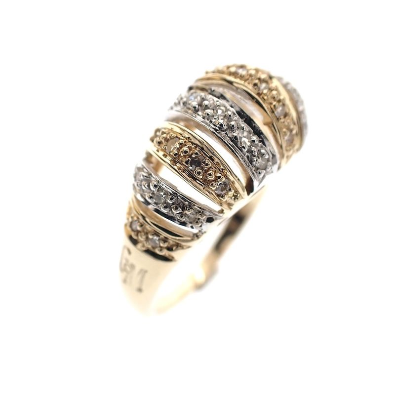 Image 4 of Two-tone gold fantasy ring set with diamonds; 0.37 ct.