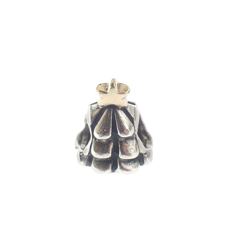 Image 4 of Pandora charm; Silver with gold; Christmas tree