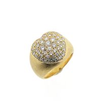 Gold ring with heart shape and diamonds 1.60 ct.
