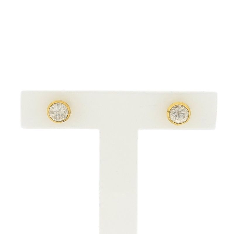 Image 1 of Gold stud earrings with zirconia