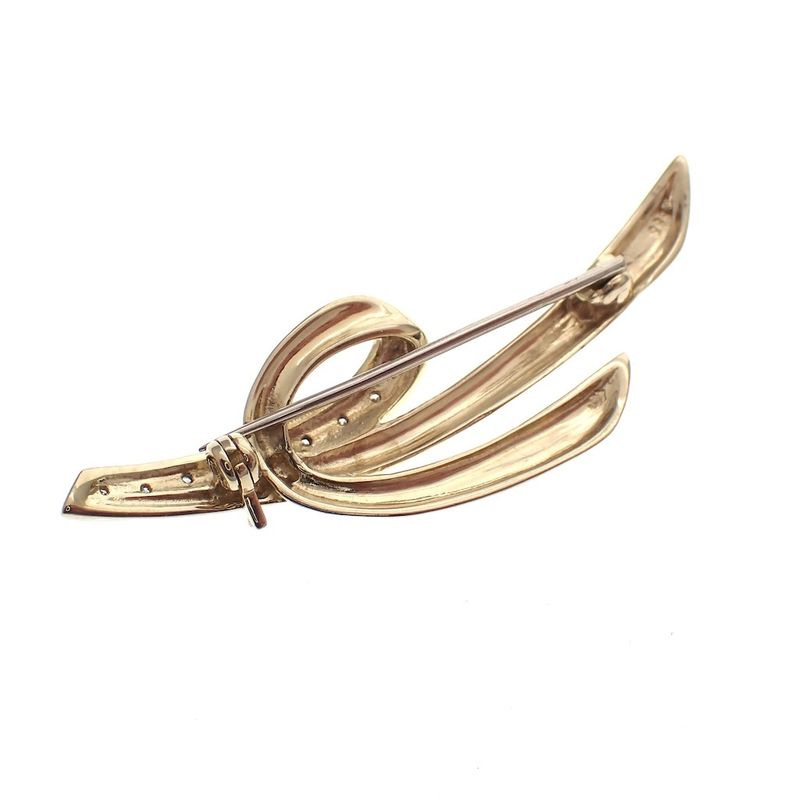 Image 4 of Gold brooch with diamond; 0.045 ct.