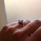 Image 7 of Gold Engagement Ring with Zirconia; 14 Karat; Size 16.5