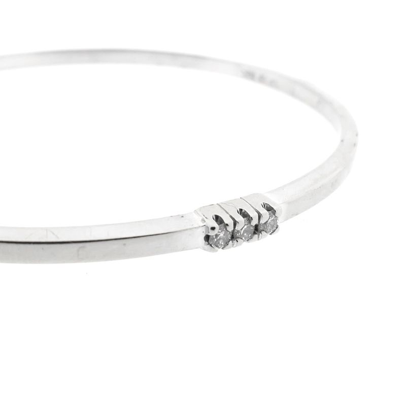 Image 8 of White gold bangle with 0.15 ct. diamond | Ø 60.7 mm