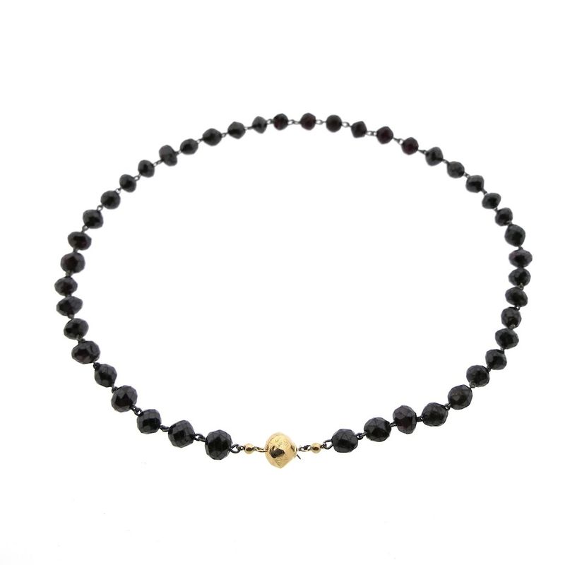 Image 7 of Antique garnet bead necklace with gold decorative clasp