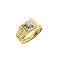 Two-tone gold solitaire ring with diamond | 0.36 ct.