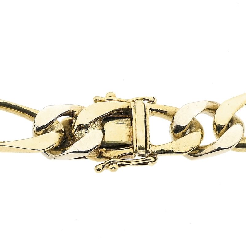 Image 2 of Two-tone gold wide gourmet link bracelet
