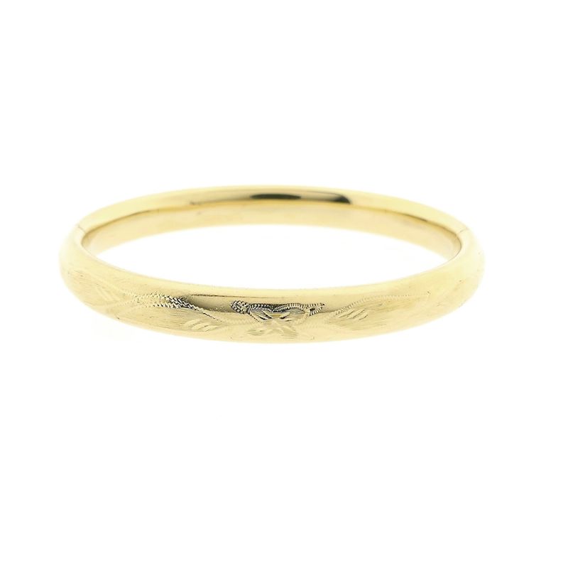 Image 1 of Gold Slave Bracelet with Engravings; Size M