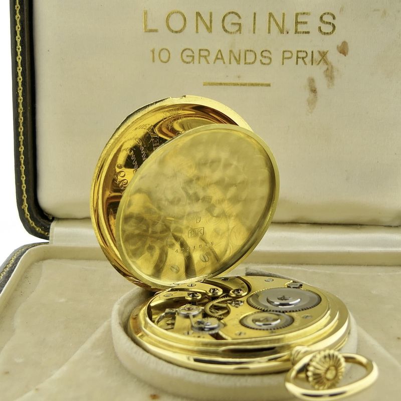 Image 7 of Longines '10 Grand Prix'; Antique 18k gold pocket watch