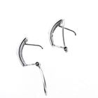 Image 6 of White gold stud earrings with zirconia diamonds 0.08 ct.