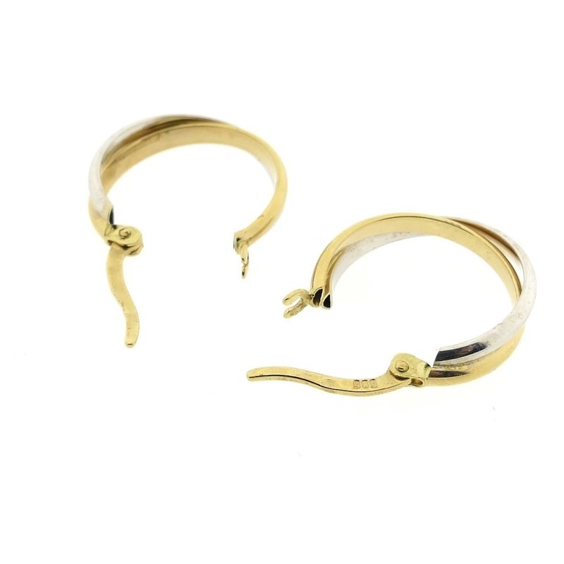 Image 9 of Two-tone gold earrings | Ø 16.9 mm