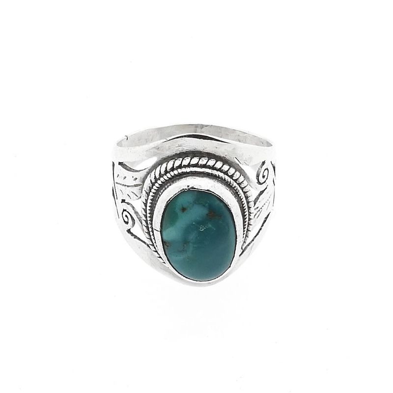 Image 3 of Silver Bohemian Ring with Turquoise