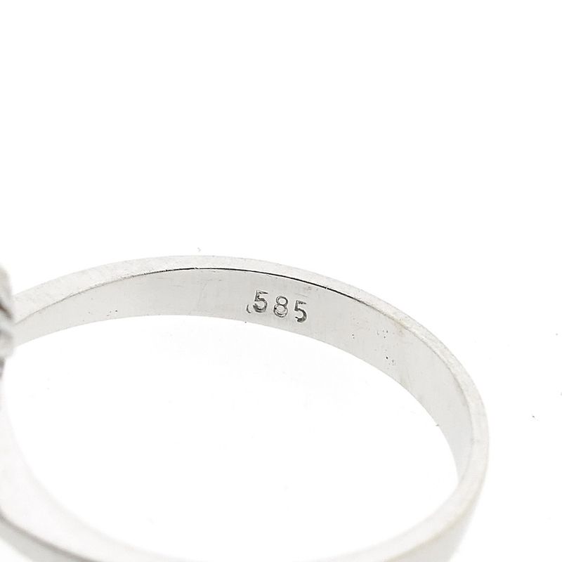 Image 6 of White gold ring with baroque pearl and diamond | 0.06 ct.