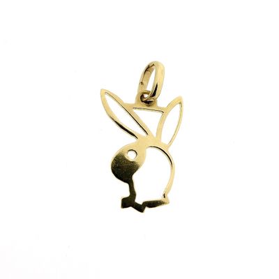 Image 1 of Gold Playboy bunny pendant