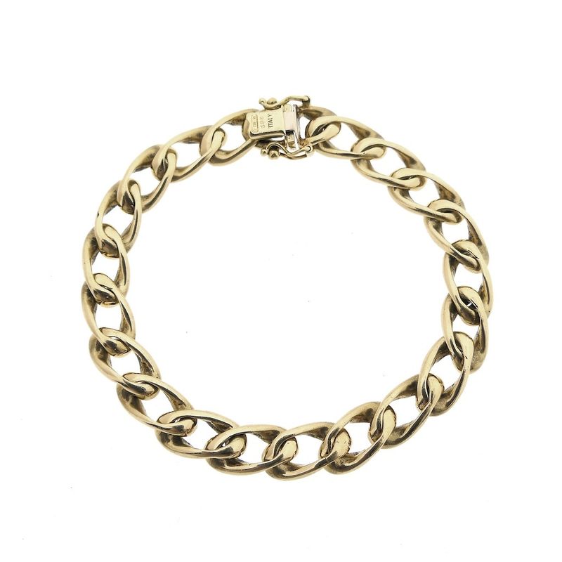 Image 3 of Gold wide gourmet link bracelet