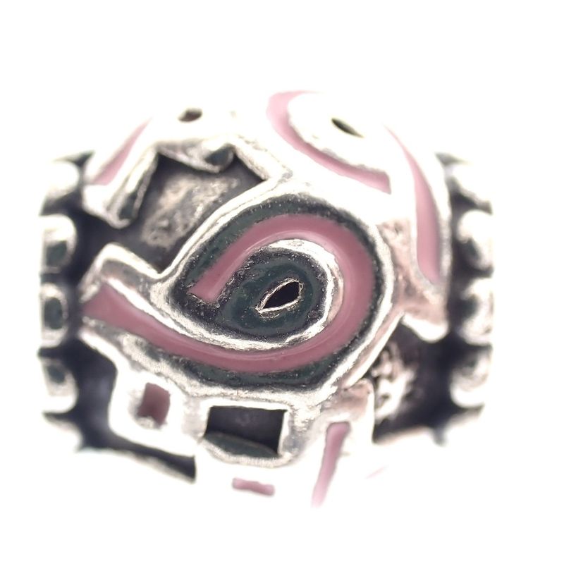 Image 3 of Pandora Charm; Silver; Breast Cancer Ribbon Charm