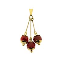 Vintage gold pendant with a cluster of carnelian.