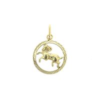 Gold zodiac sign pendant; Aries