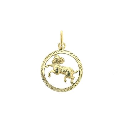 Image 1 of Gold zodiac sign pendant; Aries