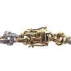 Image 2 of Two-tone gold link bracelet with diamonds; 1.00 ct.