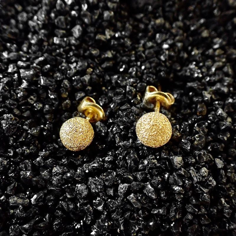 Image 2 of Gold stud earrings with diamond studs