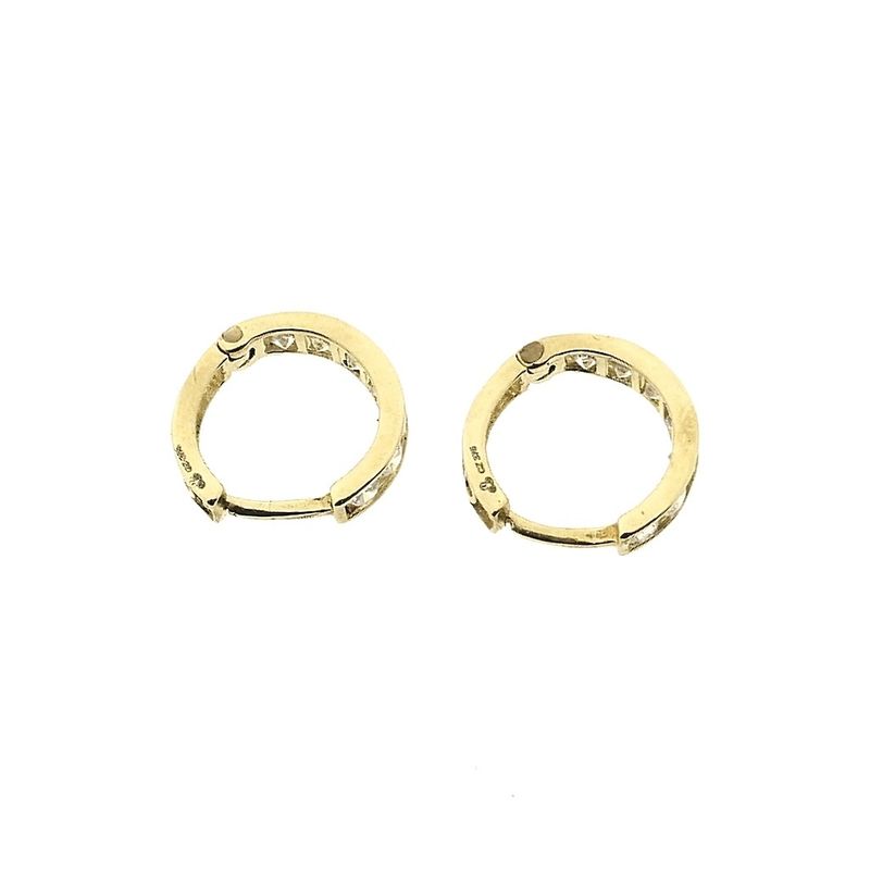 Image 9 of 9 crt. Flap hoop earrings with zirconia | Ø 11.1 mm