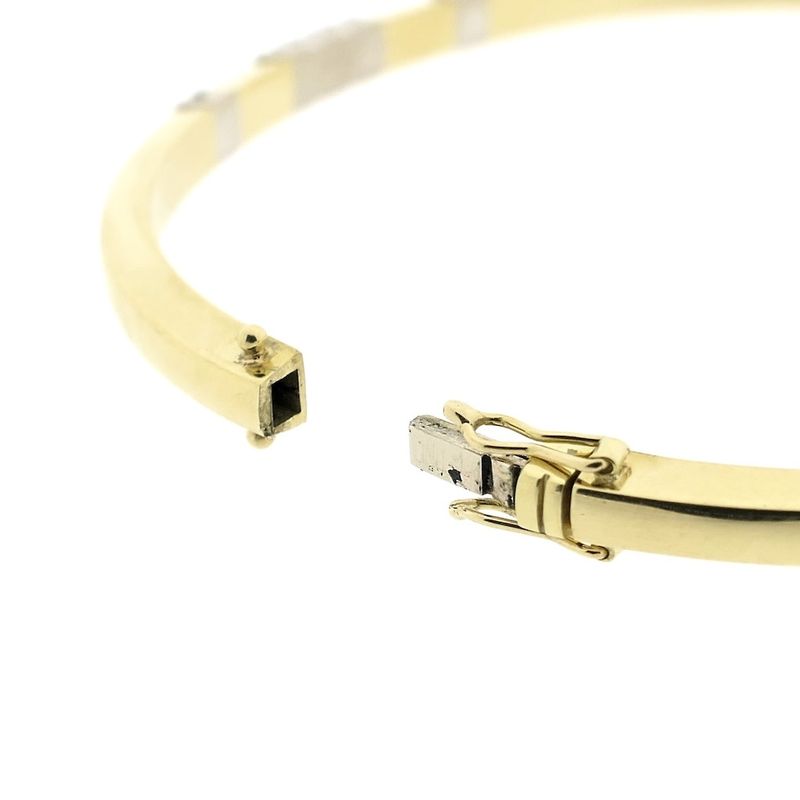 Image 7 of Gold slave bracelet with diamonds; Size M/L