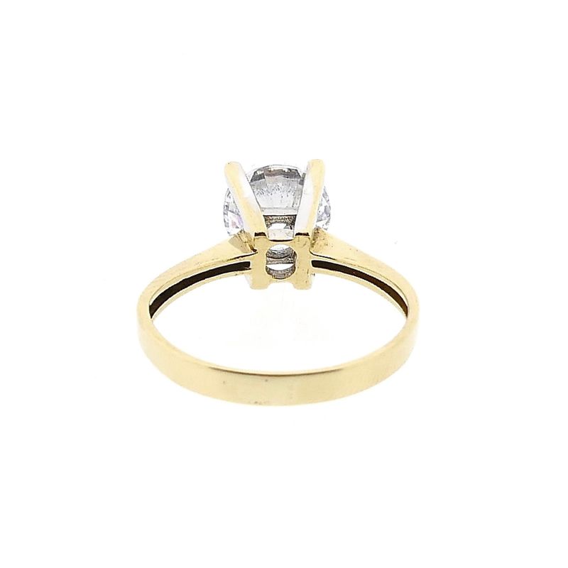 Image 4 of Gold Engagement Ring with Zirconia; 14 Karat; Size 16.5