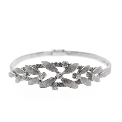 Image 1 of White gold link bracelet with diamond; 0.35 ct.
