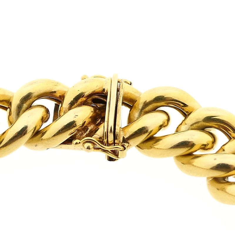Afbeelding 4 van Massief gouden gourmetschakel armband | 22 cm