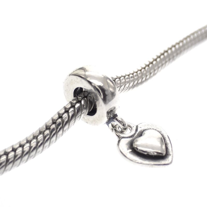 Image 2 of Pandora charm; Silver; Hanging Heart