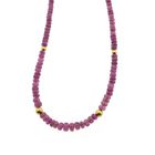 Image 8 of Pink tourmaline beaded necklace with gold clasp | 45.5 cm