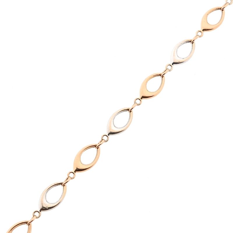 Afbeelding 8 van Bicolor gouden fantasie schakelarmband | 19 cm