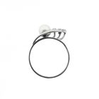 Image 7 of White gold ring with pearl and diamonds | 0.0015 ct.