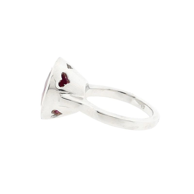 Image 6 of Silver ring with synthetic ruby.