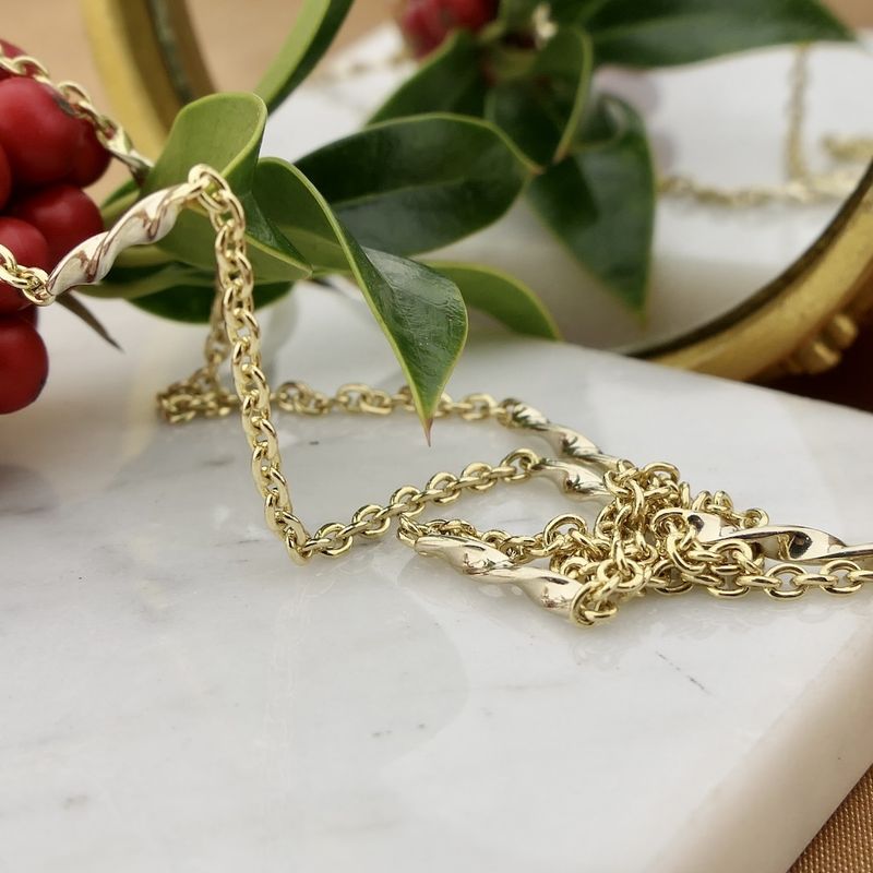 Image 2 of Two-tone fantasy/anchor link chain