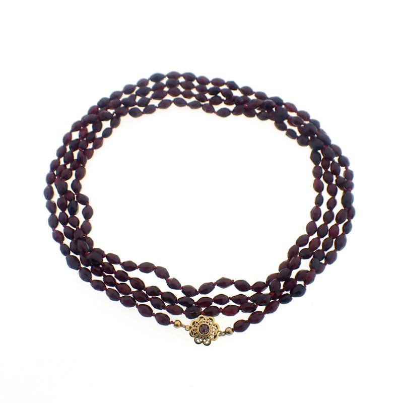 Image 3 of Glass bead necklace/sautoir with gold clasp