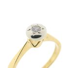 Image 2 of Gold solitaire ring with diamond; 0.05 ct.