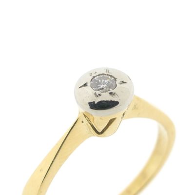 Gold solitaire ring with diamond; 0.05 ct. Image 2 of Gold solitaire ring with diamond; 0.05 ct.