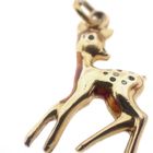 Image 3 of 18K Gold Pendant of a Young Deer with Enamel