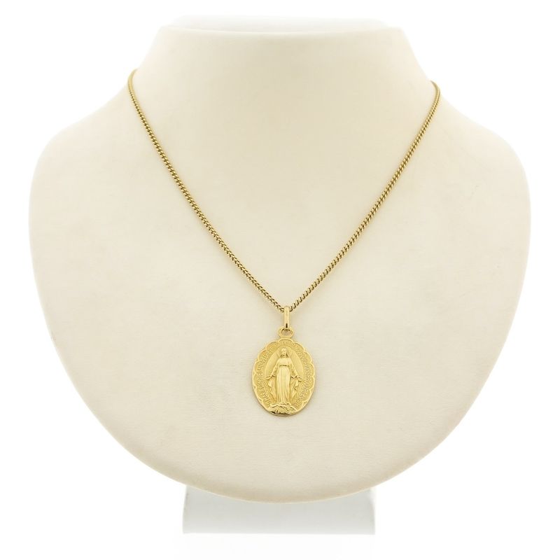 Image 3 of 18 kt Vintage gold religious pendant of Mary